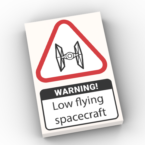 LEGO® Fliese 2x3: Low flying spacecraft Schild (custom print)