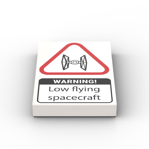 LEGO® Fliese 2x3: Low flying spacecraft Schild (custom print)