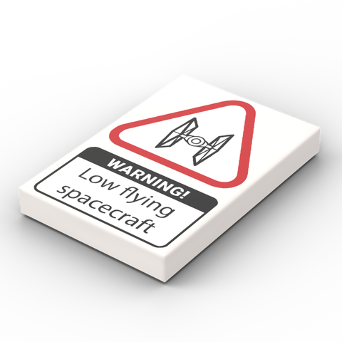 LEGO® Fliese 2x3: Low flying spacecraft Schild (custom print)